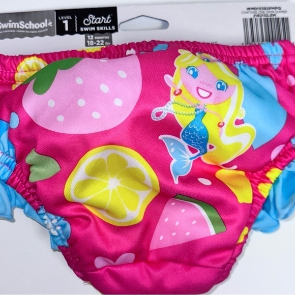 Swim School Girl’s Reusable Swim Diaper Size 12 Months 18/22 LBS. Ruffles NWT - Picture 7 of 9